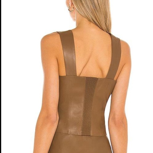 VINCE LEATHER TOP - Picture 4 of 7